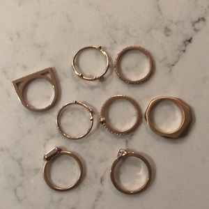 Kendra Scott Rose Gold/CZ 8 Ring Set (Size 7/8)